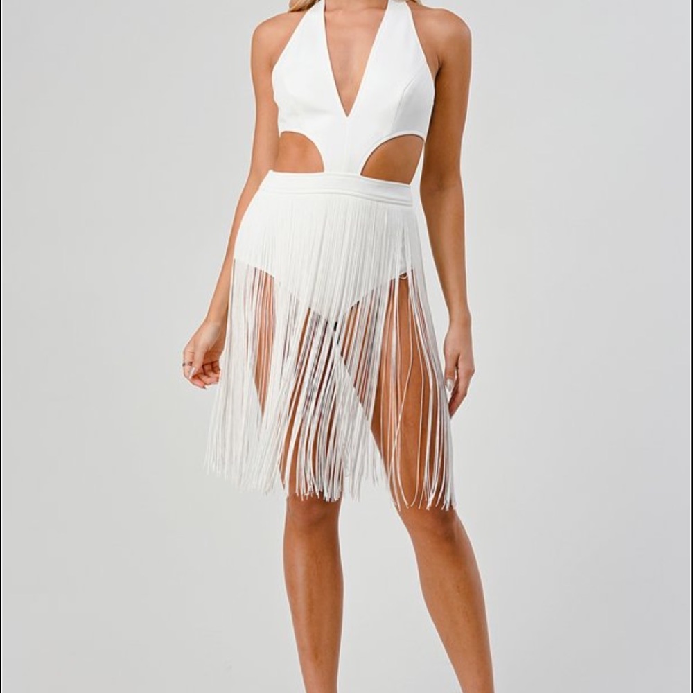 Fringe Cutout Bodysuit